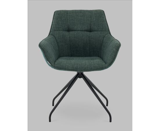 Кресло вращающееся Кимберли рогожка/замша зеленый, изображение 3 | Интернет магазин мебели и декора LifeDekor