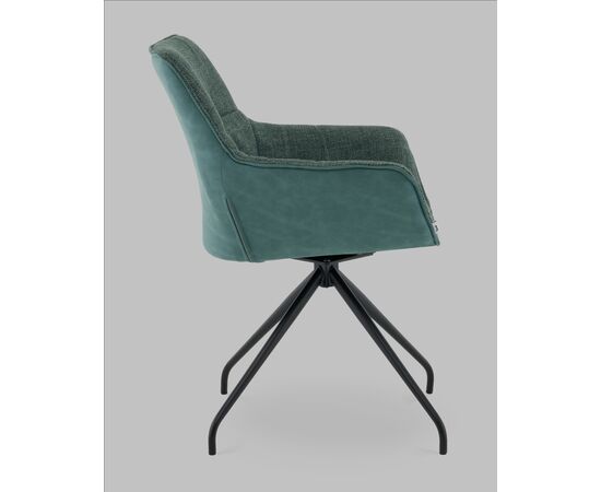 Кресло вращающееся Кимберли рогожка/замша зеленый, изображение 4 | Интернет магазин мебели и декора LifeDekor