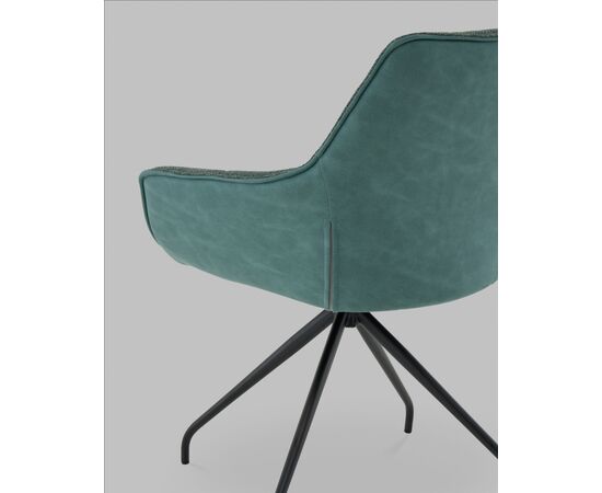 Кресло вращающееся Кимберли рогожка/замша зеленый, изображение 8 | Интернет магазин мебели и декора LifeDekor