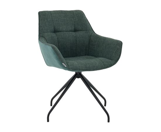 Кресло вращающееся Кимберли рогожка/замша зеленый | Интернет магазин мебели и декора LifeDekor