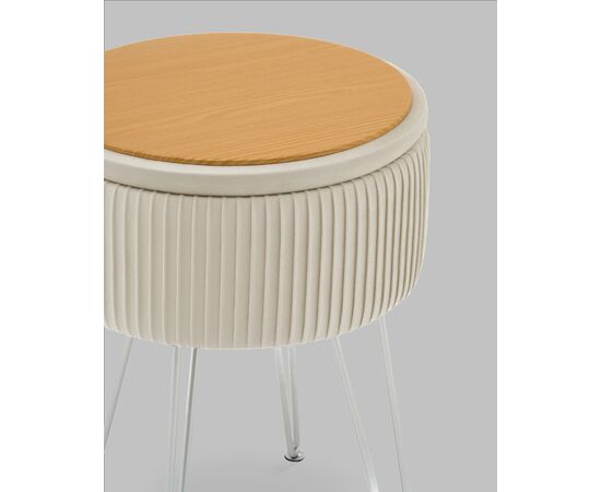 Пуф Астор бежевый серебряные ножки, изображение 5 | Интернет магазин мебели и декора LifeDekor