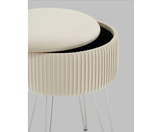 Пуф Астор бежевый серебряные ножки, изображение 6 | Интернет магазин мебели и декора LifeDekor