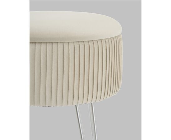 Пуф Астор бежевый серебряные ножки, изображение 7 | Интернет магазин мебели и декора LifeDekor