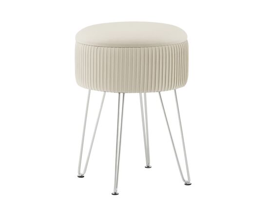 Пуф Астор бежевый серебряные ножки | Интернет магазин мебели и декора LifeDekor