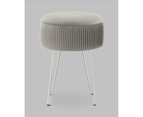 Пуф Астор серебристый серебряные ножки, изображение 3 | Интернет магазин мебели и декора LifeDekor