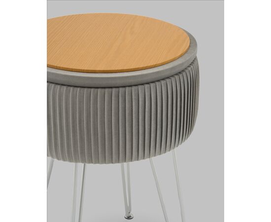 Пуф Астор серебристый серебряные ножки, изображение 5 | Интернет магазин мебели и декора LifeDekor