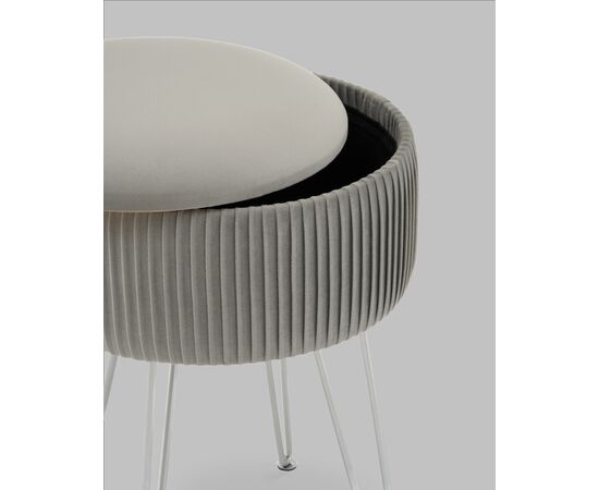 Пуф Астор серебристый серебряные ножки, изображение 7 | Интернет магазин мебели и декора LifeDekor