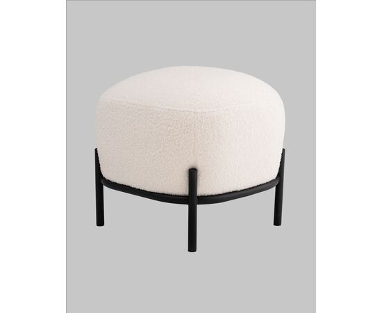 Пуф Стоун букле Fluffy молочный, изображение 2 | Интернет магазин мебели и декора LifeDekor