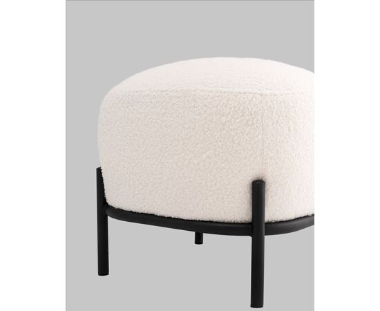 Пуф Стоун букле Fluffy молочный, изображение 6 | Интернет магазин мебели и декора LifeDekor