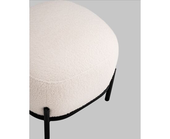 Пуф Стоун букле Fluffy молочный, изображение 5 | Интернет магазин мебели и декора LifeDekor