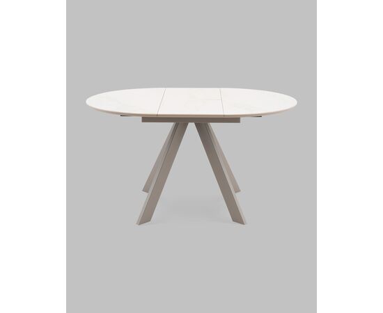 Стол круглый Миндель D100 столешница керамика белый глянец, основание металл латте, изображение 5 | Интернет магазин мебели и декора LifeDekor