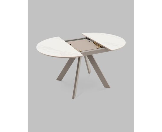 Стол круглый Миндель D100 столешница керамика белый глянец, основание металл латте, изображение 9 | Интернет магазин мебели и декора LifeDekor