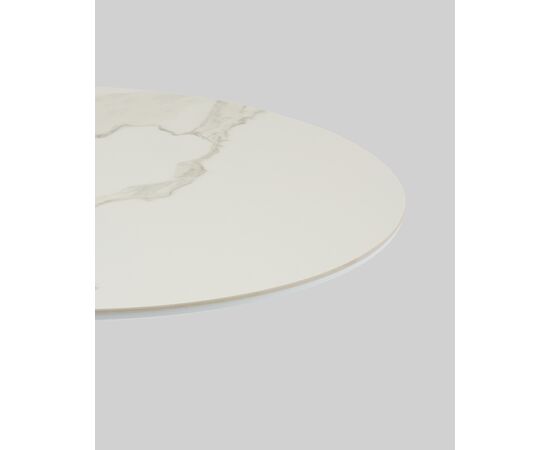 Стол круглый Терралино D90 верх керамика белый матовый, основание металл белый, изображение 6 | Интернет магазин мебели и декора LifeDekor