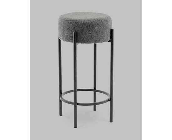 Стул барный Беккет букле темно-серый, изображение 2 | Интернет магазин мебели и декора LifeDekor