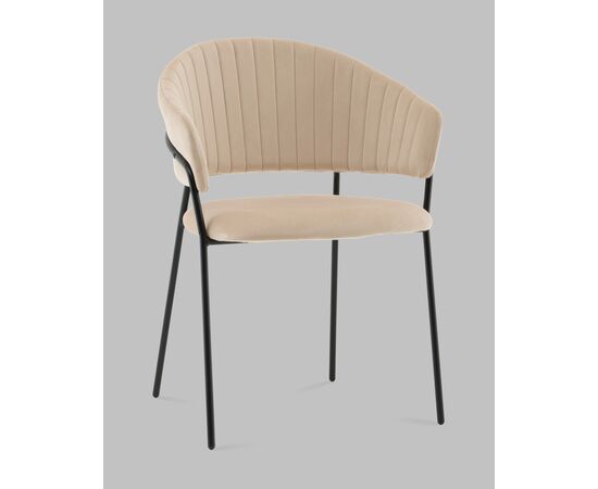 Стул Бруно NEW велюр кремовый, изображение 2 | Интернет магазин мебели и декора LifeDekor