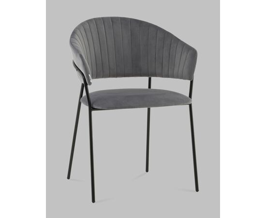 Стул Бруно NEW велюр серый, изображение 2 | Интернет магазин мебели и декора LifeDekor