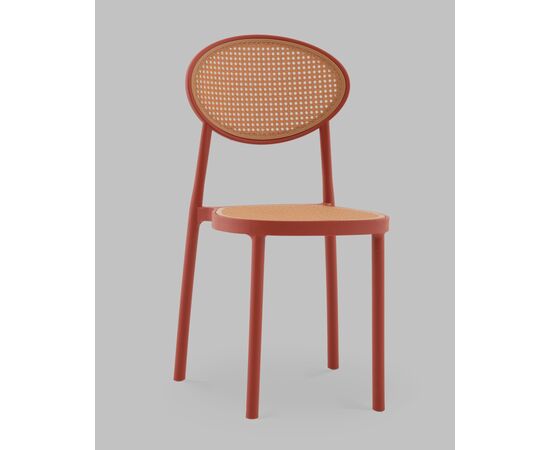 Стул Junie пластиковый красный, изображение 2 | Интернет магазин мебели и декора LifeDekor