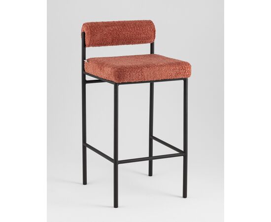 Стул полубарный Балла букле коралловый, изображение 2 | Интернет магазин мебели и декора LifeDekor