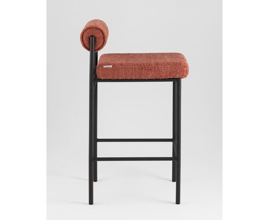 Стул полубарный Балла букле коралловый, изображение 4 | Интернет магазин мебели и декора LifeDekor