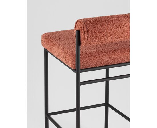 Стул полубарный Балла букле коралловый, изображение 7 | Интернет магазин мебели и декора LifeDekor