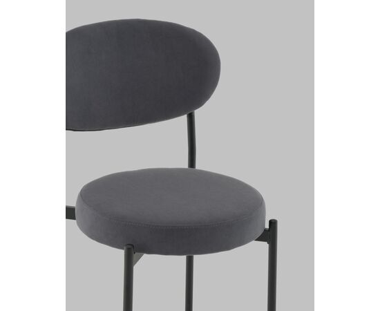 Стул Полубарный Бриф DD велюр тёмно-серый, изображение 9 | Интернет магазин мебели и декора LifeDekor