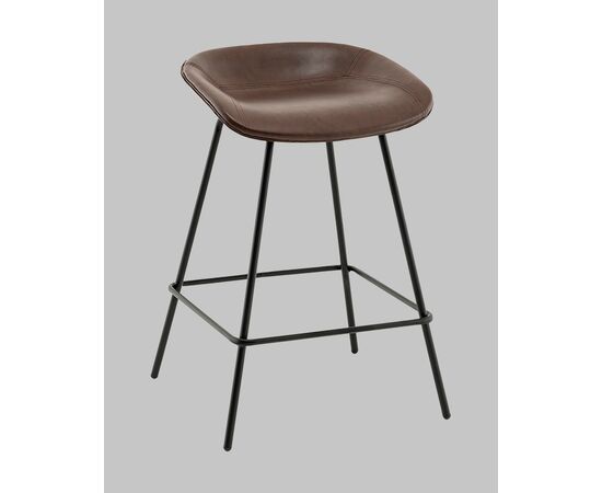 Стул полубарный Фуриоса экокожа коричневый, изображение 2 | Интернет магазин мебели и декора LifeDekor