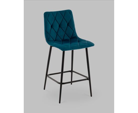 Стул полубарный Одди Diamond велюр синий, изображение 2 | Интернет магазин мебели и декора LifeDekor