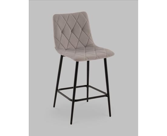 Стул полубарный Одди Diamond велюр светло-серый, изображение 2 | Интернет магазин мебели и декора LifeDekor