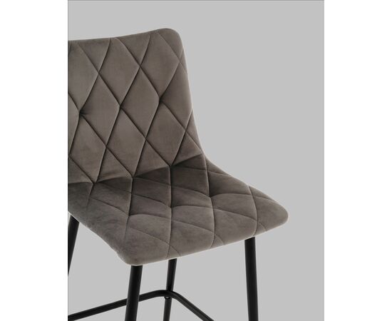 Стул полубарный Одди Diamond велюр темно-серый, изображение 10 | Интернет магазин мебели и декора LifeDekor