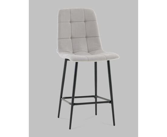 Стул полубарный Одди велюр светло-серый, изображение 2 | Интернет магазин мебели и декора LifeDekor