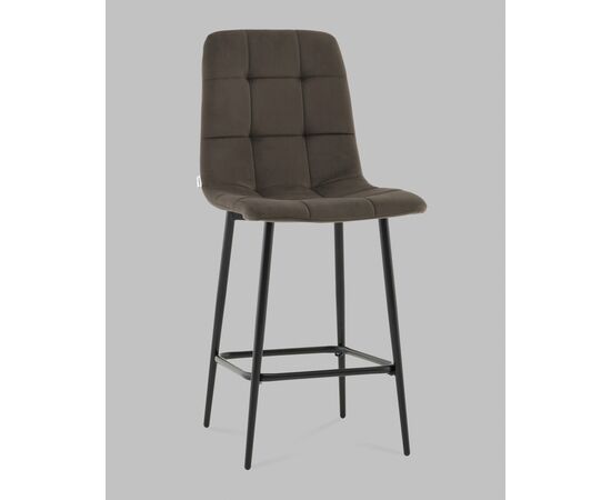 Стул полубарный Одди велюр темно-серый, изображение 2 | Интернет магазин мебели и декора LifeDekor