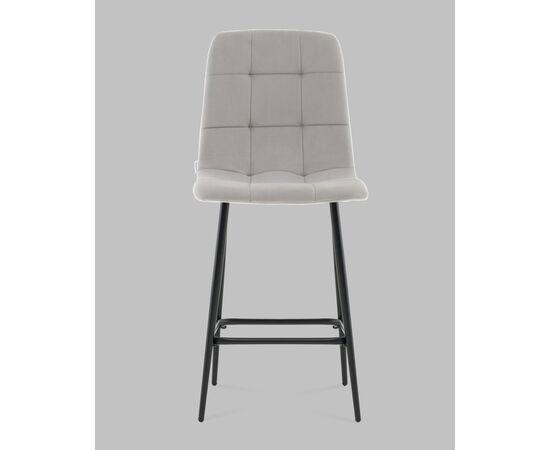 Стул полубарный Одди велюр светло-серый, изображение 3 | Интернет магазин мебели и декора LifeDekor