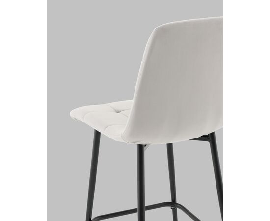 Стул полубарный Одди велюр светло-серый, изображение 7 | Интернет магазин мебели и декора LifeDekor