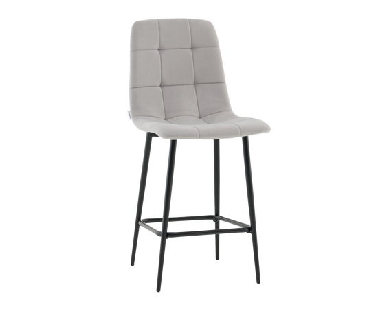 Стул полубарный Одди велюр светло-серый | Интернет магазин мебели и декора LifeDekor