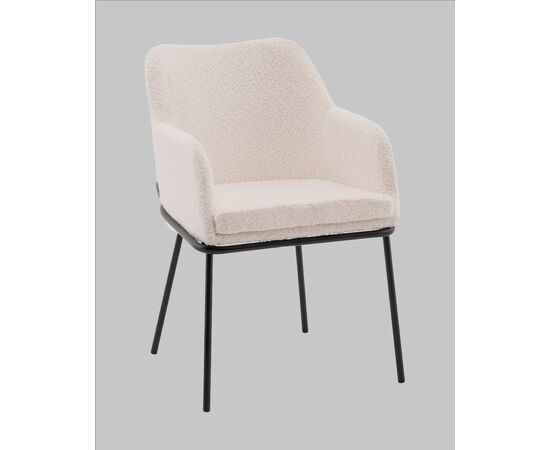 Стул с подлокотниками Кози new ткань букле молочный, изображение 2 | Интернет магазин мебели и декора LifeDekor