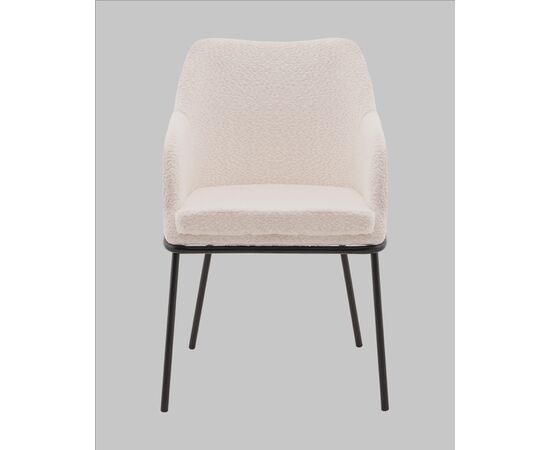 Стул с подлокотниками Кози new ткань букле молочный, изображение 3 | Интернет магазин мебели и декора LifeDekor