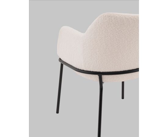 Стул с подлокотниками Кози new ткань букле молочный, изображение 7 | Интернет магазин мебели и декора LifeDekor