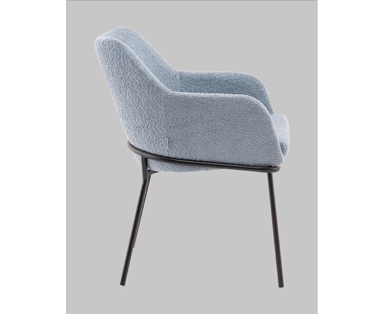 Стул с подлокотниками Кози new ткань букле синий, изображение 5 | Интернет магазин мебели и декора LifeDekor