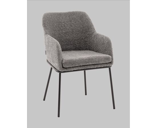 Стул с подлокотниками Кози new ткань букле тёмно-серый, изображение 2 | Интернет магазин мебели и декора LifeDekor