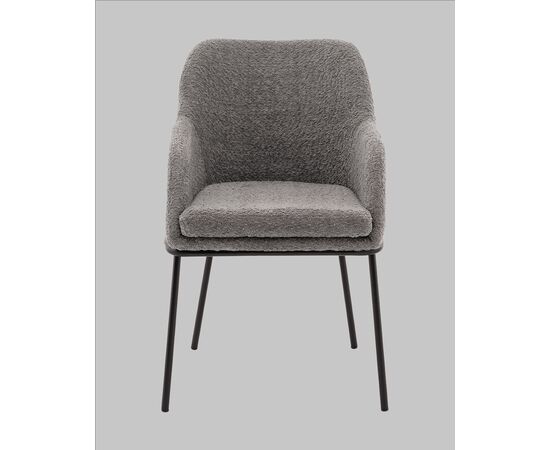 Стул с подлокотниками Кози new ткань букле тёмно-серый, изображение 3 | Интернет магазин мебели и декора LifeDekor