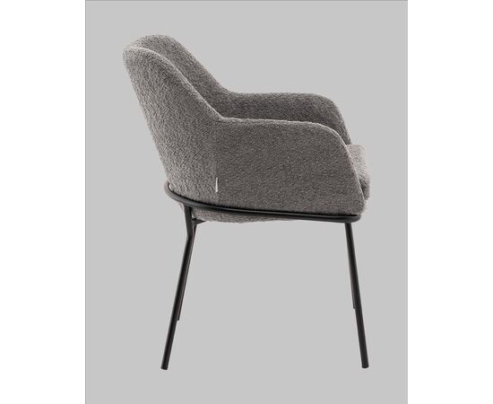 Стул с подлокотниками Кози new ткань букле тёмно-серый, изображение 4 | Интернет магазин мебели и декора LifeDekor