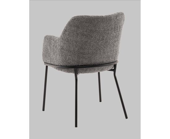 Стул с подлокотниками Кози new ткань букле тёмно-серый, изображение 6 | Интернет магазин мебели и декора LifeDekor