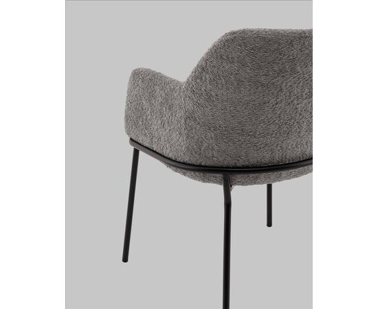 Стул с подлокотниками Кози new ткань букле тёмно-серый, изображение 7 | Интернет магазин мебели и декора LifeDekor