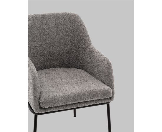 Стул с подлокотниками Кози new ткань букле тёмно-серый, изображение 8 | Интернет магазин мебели и декора LifeDekor