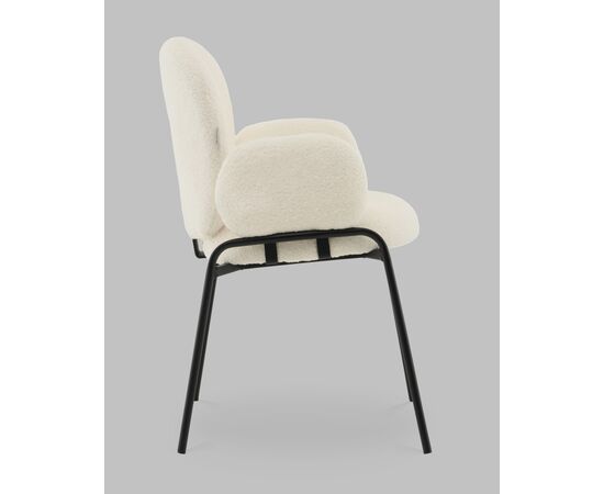 Стул с подлокотниками Моллек букле молочный, изображение 4 | Интернет магазин мебели и декора LifeDekor