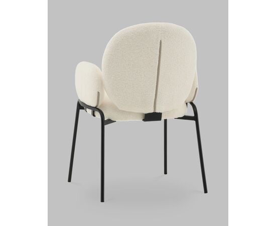 Стул с подлокотниками Моллек букле молочный, изображение 5 | Интернет магазин мебели и декора LifeDekor