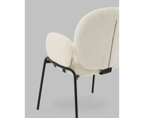 Стул с подлокотниками Моллек букле молочный, изображение 7 | Интернет магазин мебели и декора LifeDekor