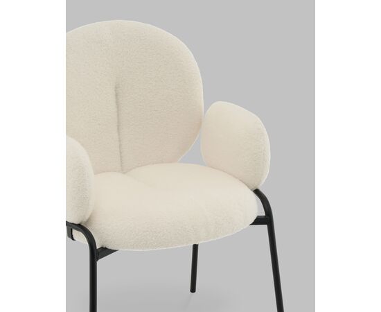 Стул с подлокотниками Моллек букле молочный, изображение 8 | Интернет магазин мебели и декора LifeDekor