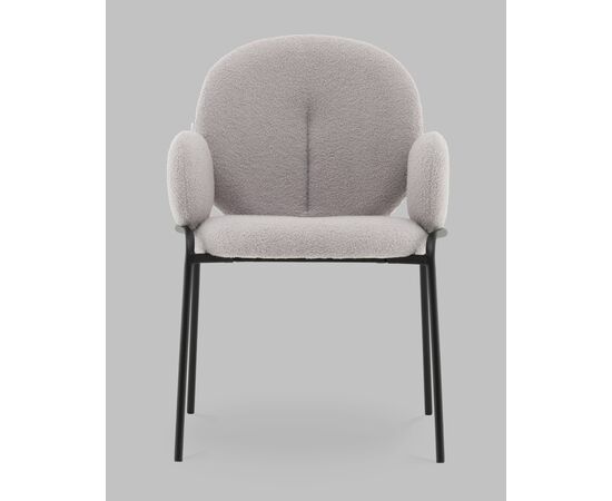 Стул с подлокотниками Моллек букле светло-серый, изображение 3 | Интернет магазин мебели и декора LifeDekor