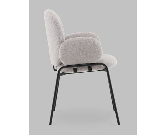 Стул с подлокотниками Моллек букле светло-серый, изображение 4 | Интернет магазин мебели и декора LifeDekor